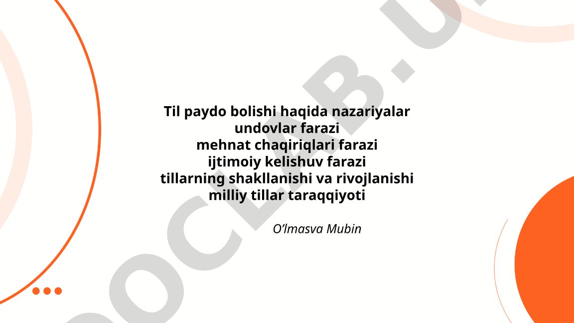 Til paydo bo'lishi haqida nazariyalar va ularning rivojlanishi