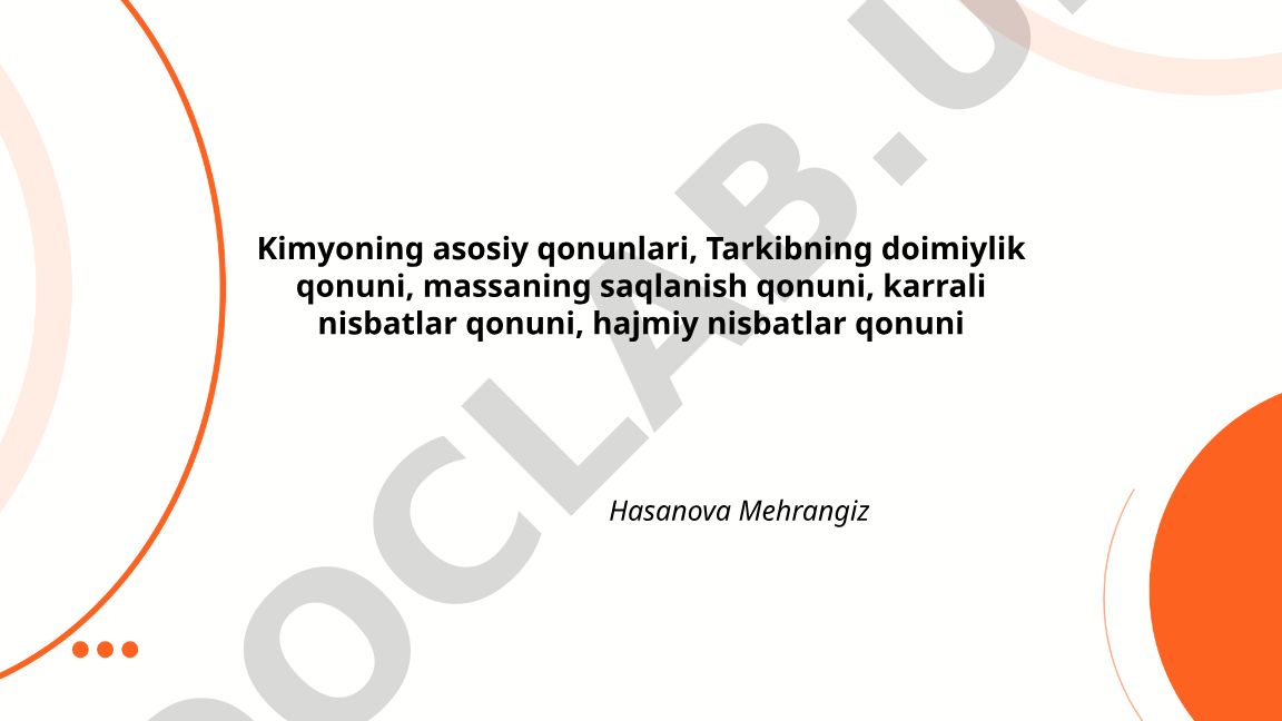Kimyoning asosiy qonunlari