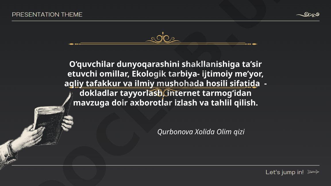 O‘quvchilar dunyoqarashini shakllanishiga ta’sir etuvchi omillar