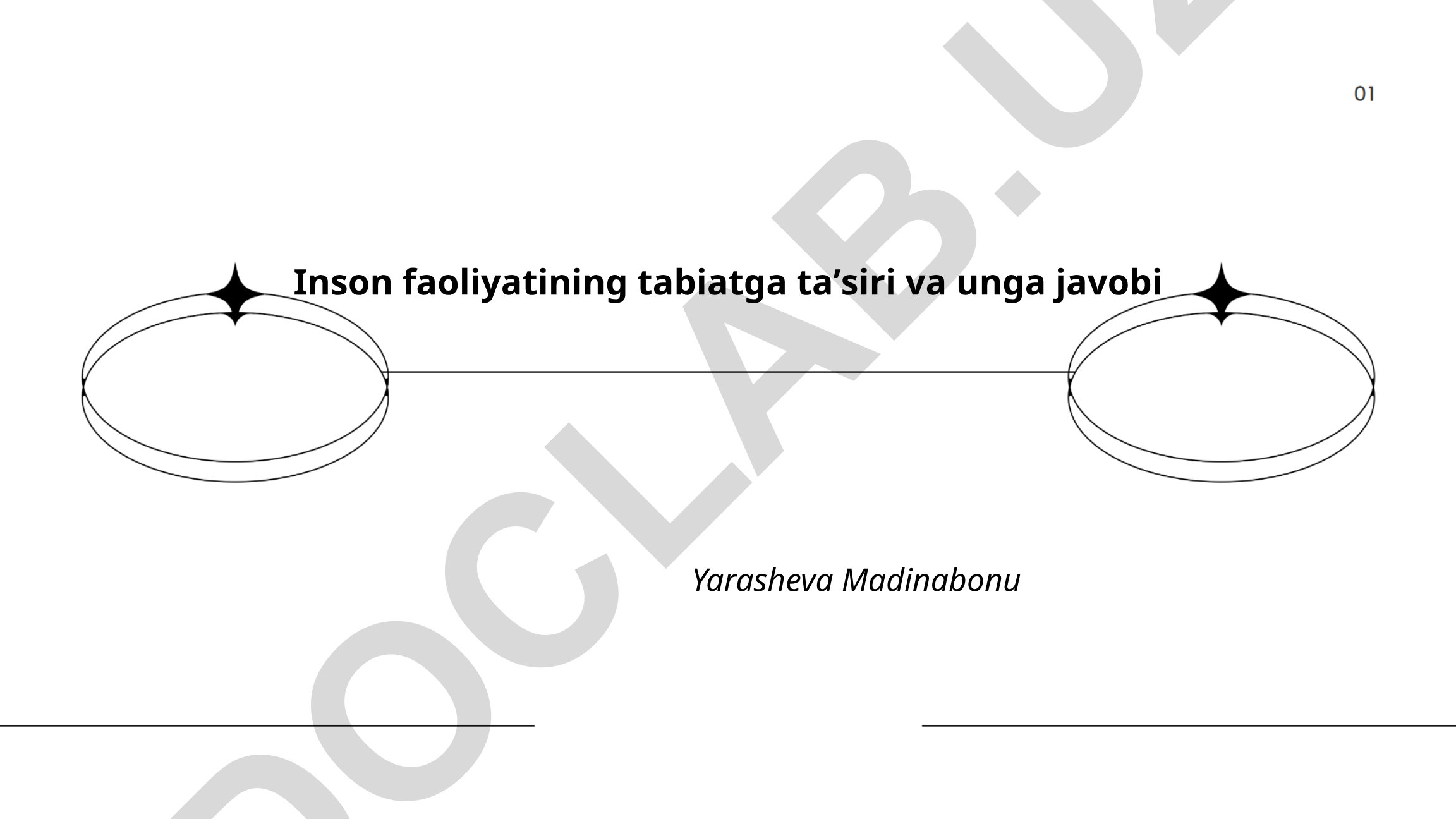 Inson faoliyatining tabiatga ta'siri va unga javobi