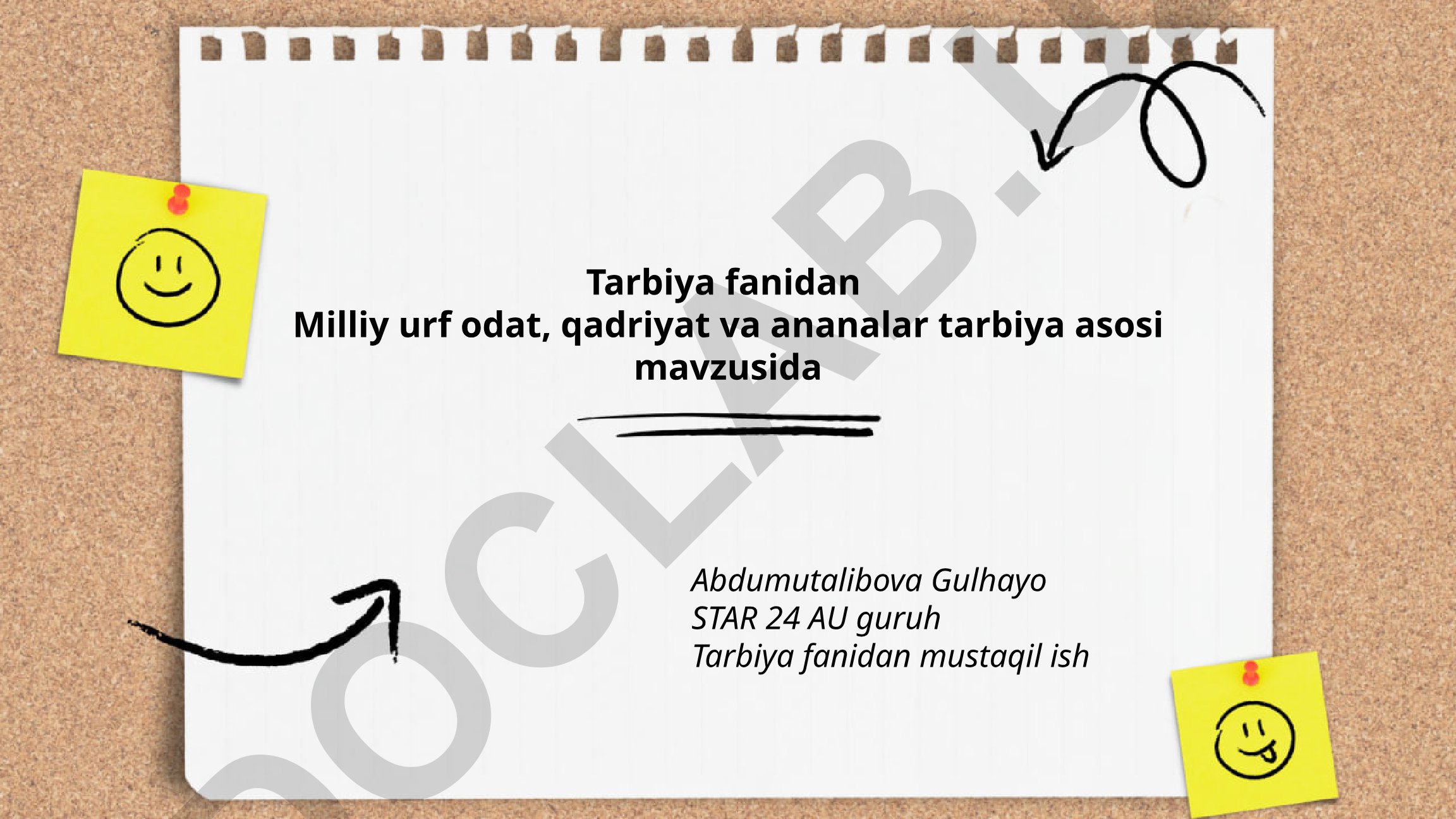 Milliy urf-odat, qadriyat va an'analar tarbiya asosi