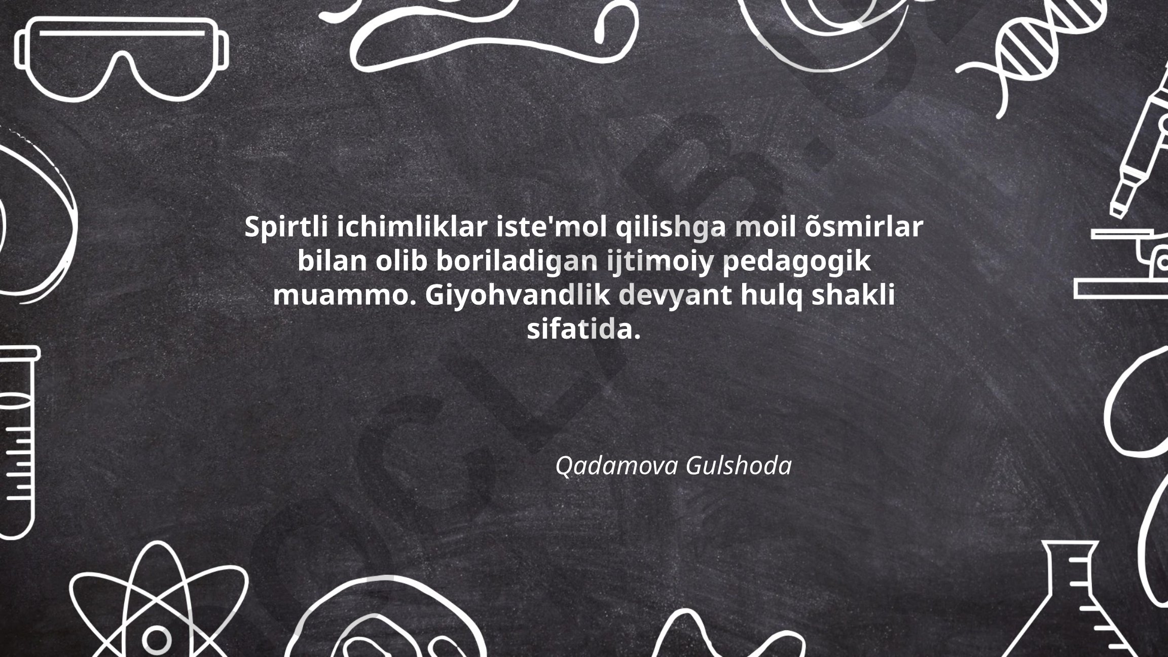 Spirtli ichimliklar iste'mol qilishga moil o'smirlar bilan ijtimoiy pedagogik muammo