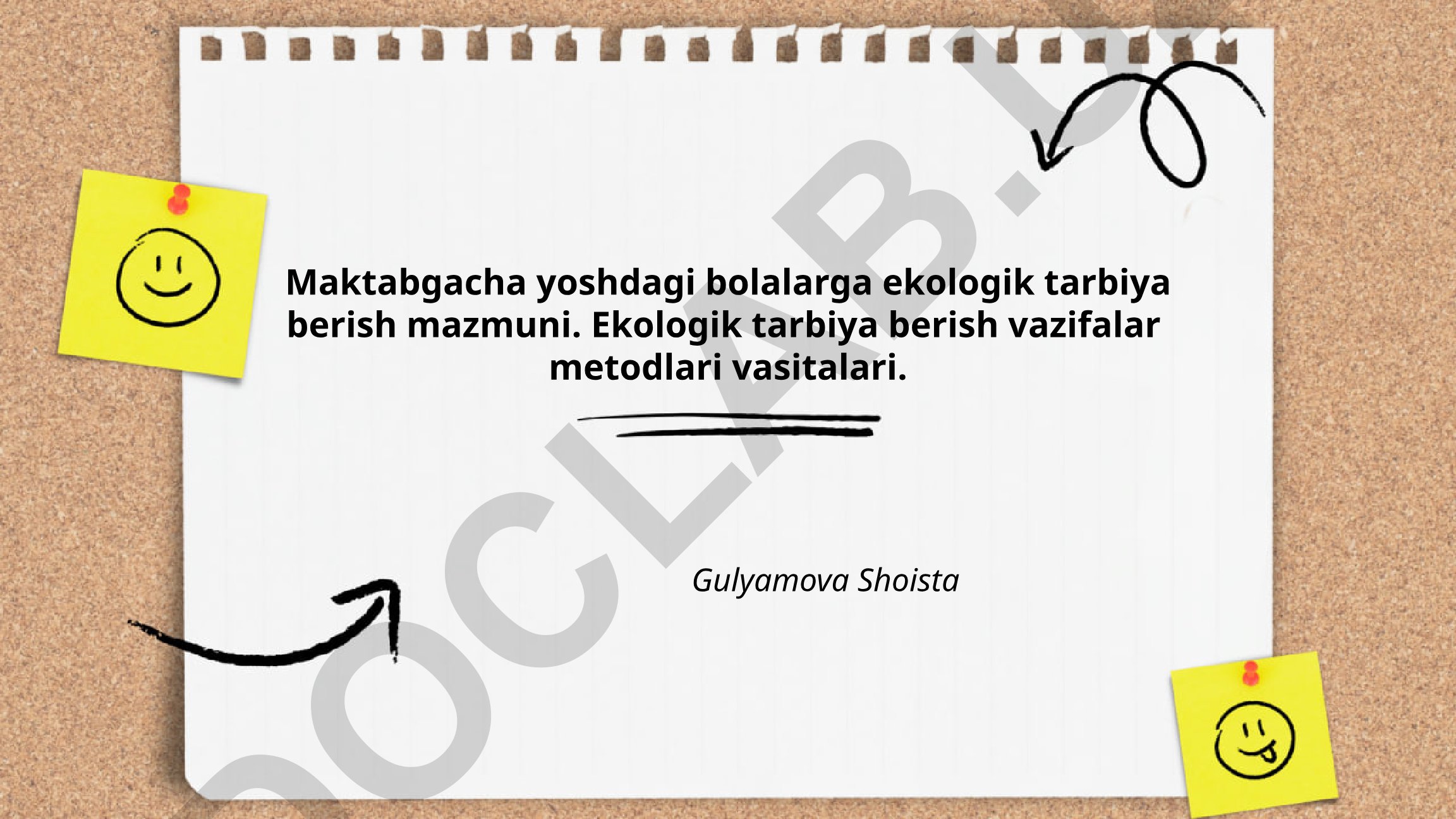 Maktabgacha yoshdagi bolalarga ekologik tarbiya berish