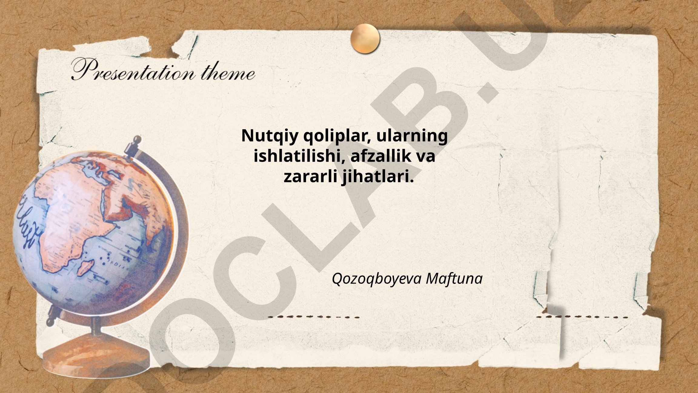Nutqiy qoliplar: ta'rif, tasnif va qo'llanilishi