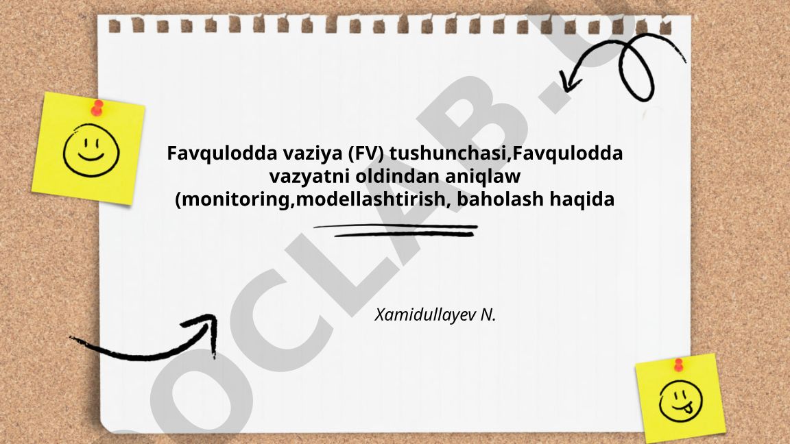 Favqulodda vaziyat tushunchasi va oldindan aniqlash usullari