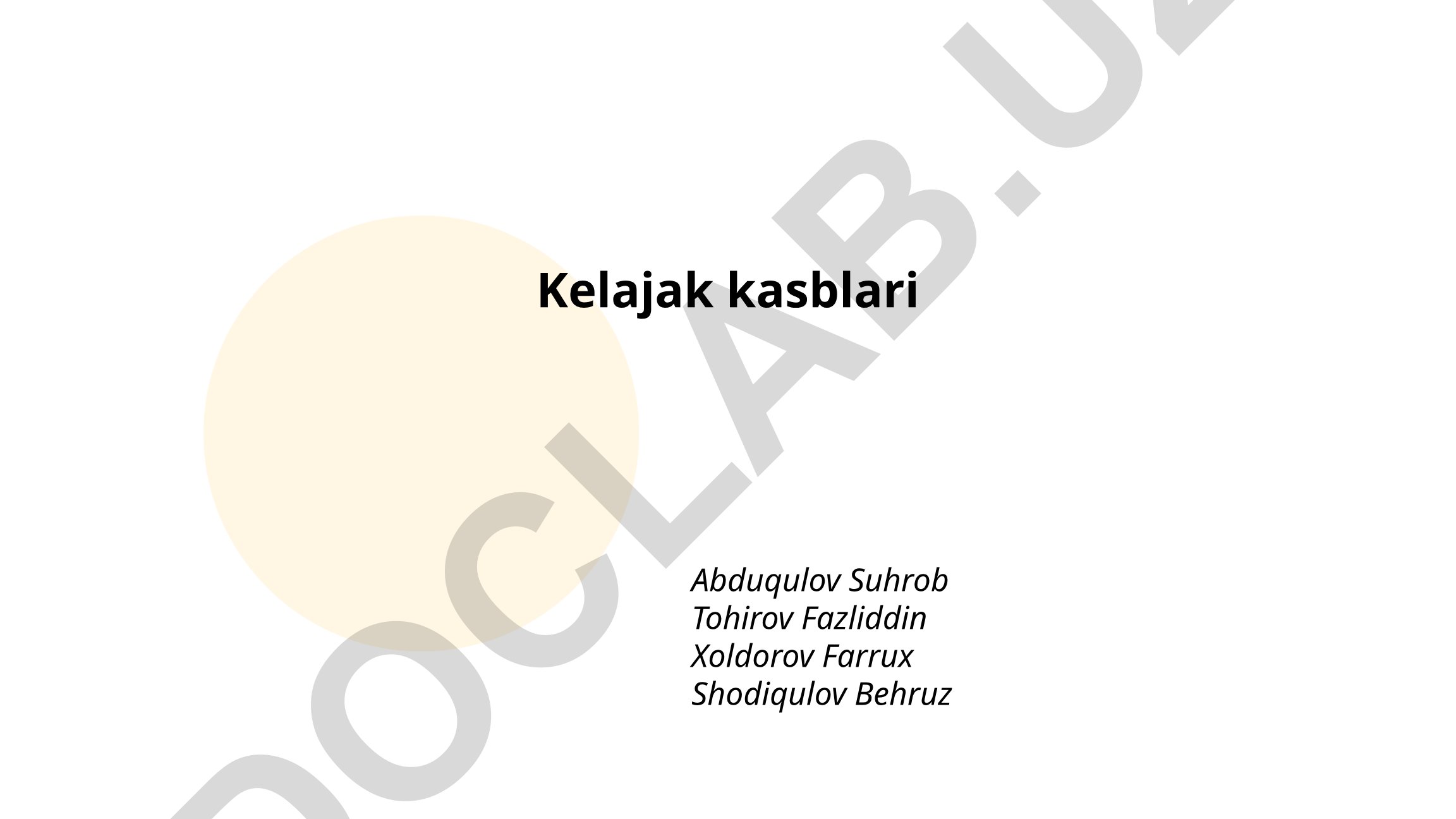 Kelajak kasblari: Sun'iy intellekt, katta ma'lumotlar va kiberxavfsizlik