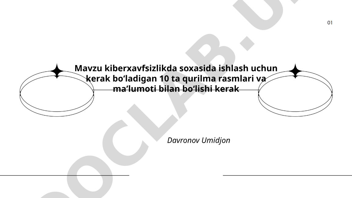Kiberxavfsizlikda ishlash uchun 10 ta qurilma