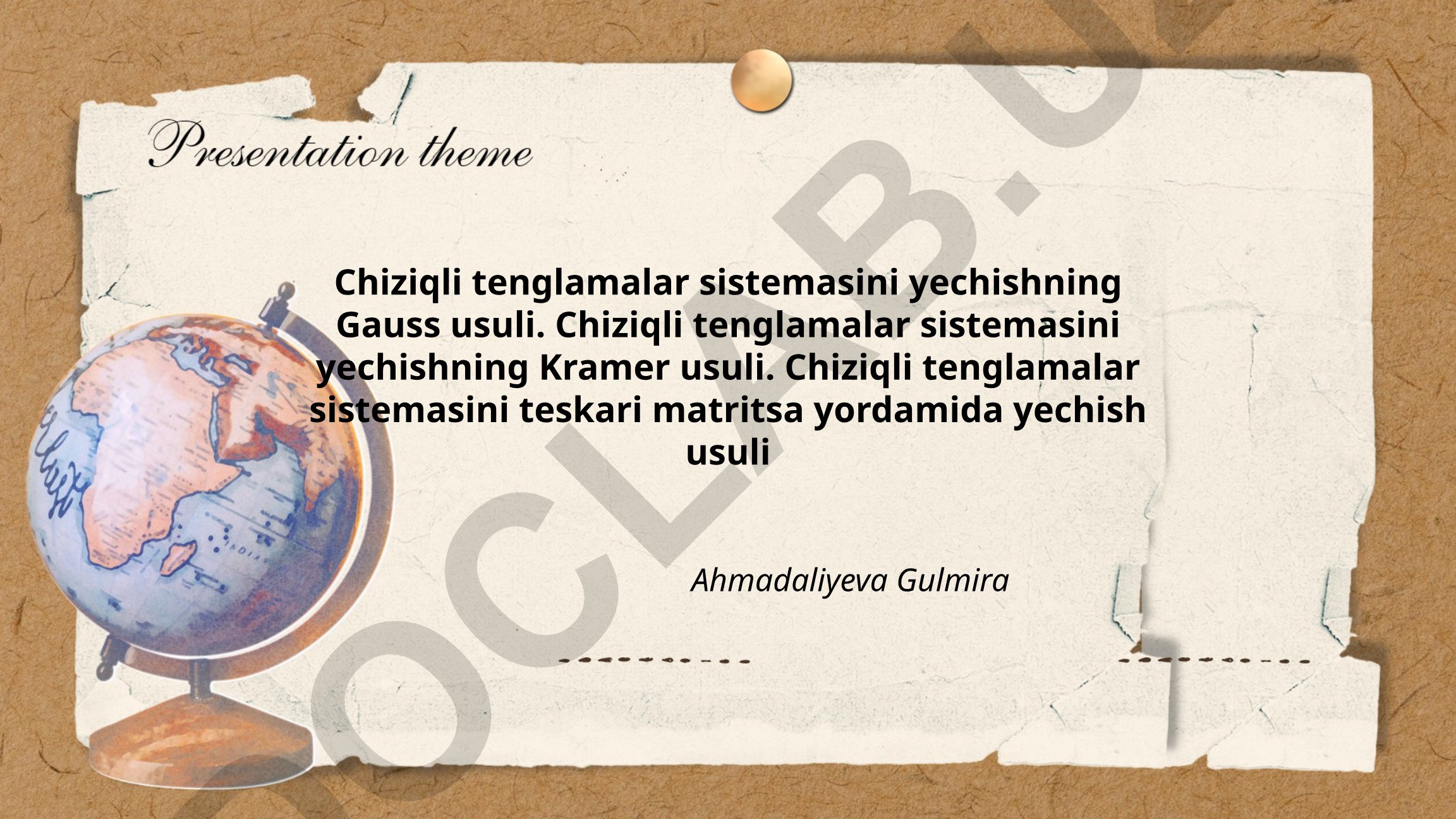 Chiziqli tenglamalar sistemasini yechish usullari