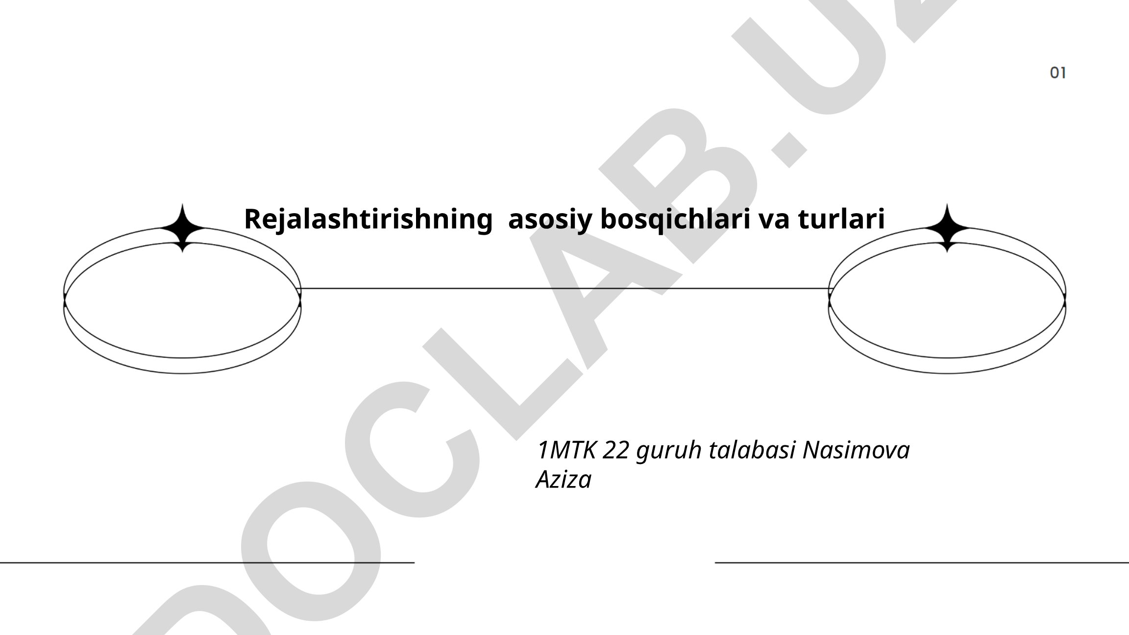 Rejalashtirishning asosiy bosqichlari va turlari