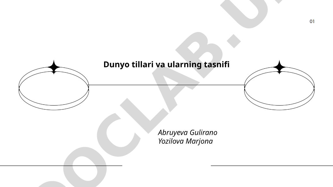 Dunyo tillari va ularning tasnifi