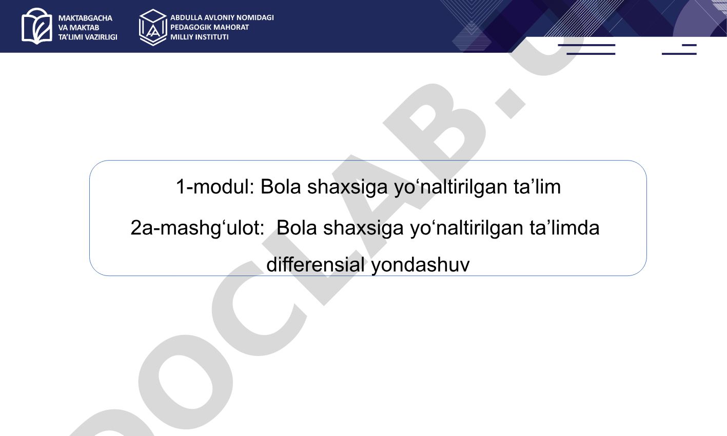 Bola shaxsiga yo‘naltirilgan ta’limda differensial yondashuv