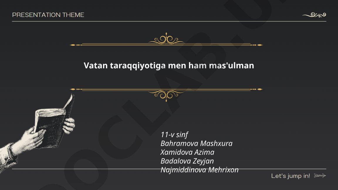 Vatanparvarlik, fuqarolik burchi va yoshlarning milliy taraqqiyotdagi roli