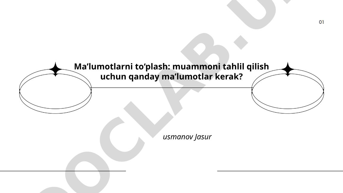 Muammoni tahlil qilish uchun ma'lumotlarni to'plash