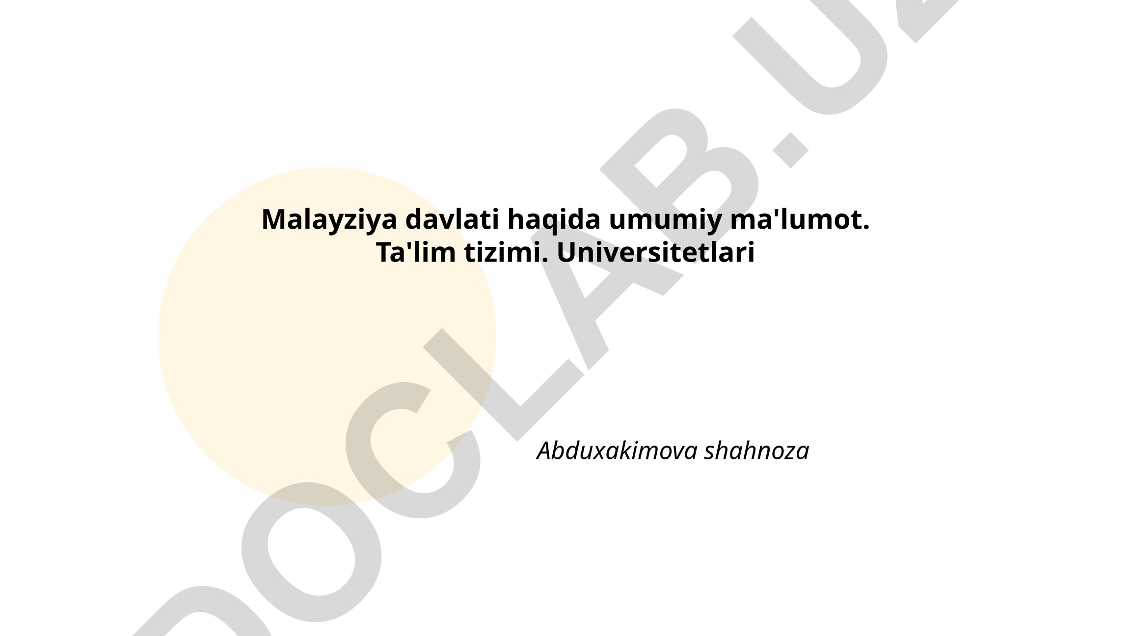 Malayziya ta'lim tizimi va universitetlari