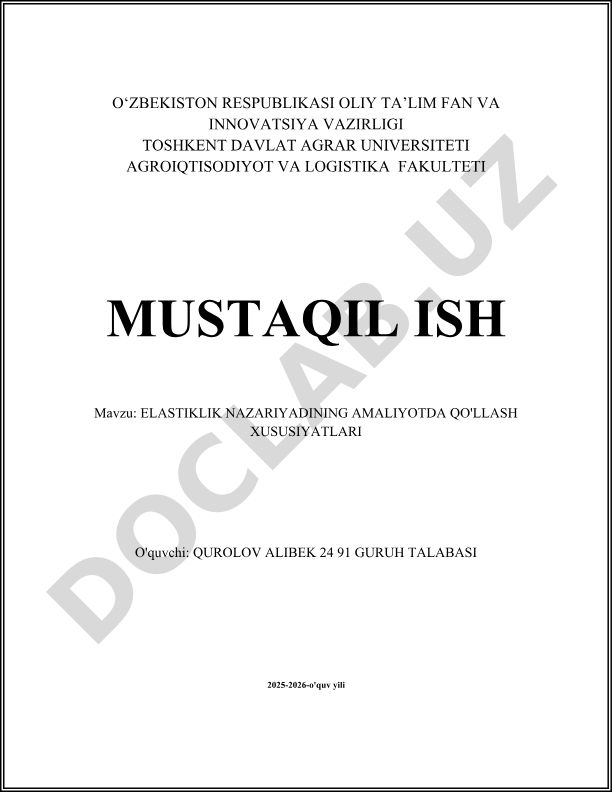 Elastiklik nazariyasining amaliyotda qo'llash xususiyatlari