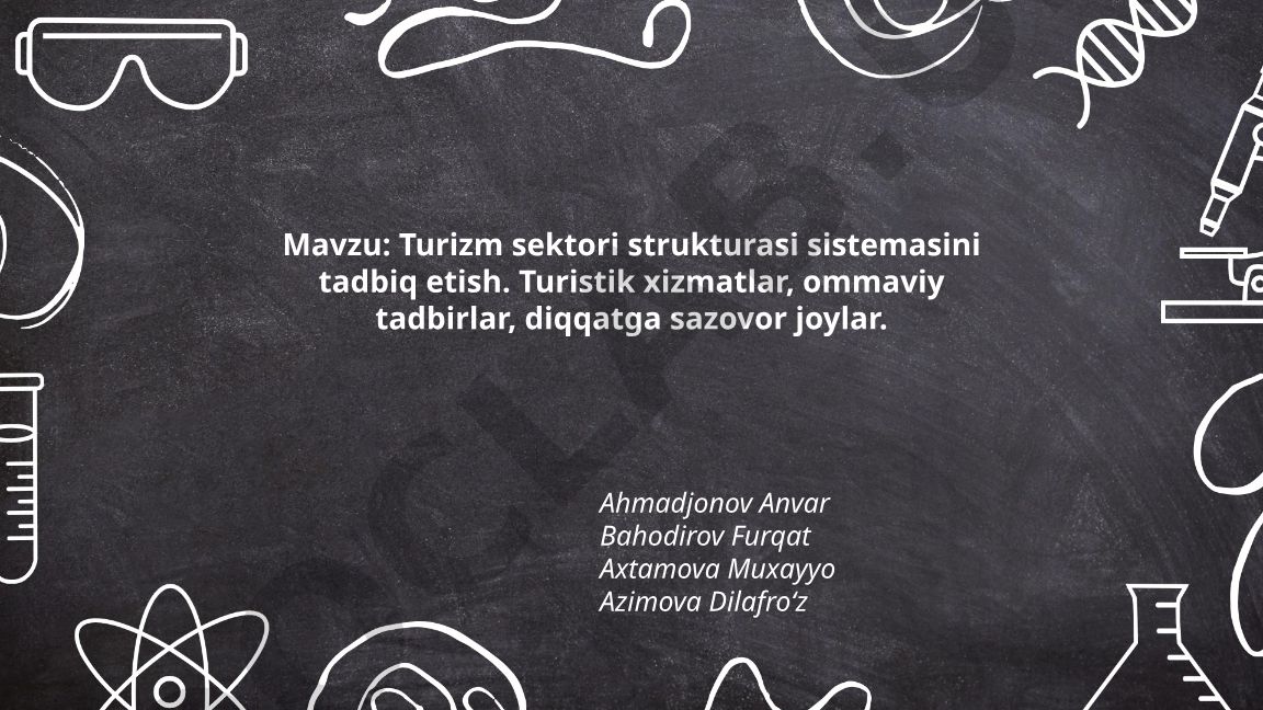 Turizm sektori strukturasi sistemasini tadbiq etish