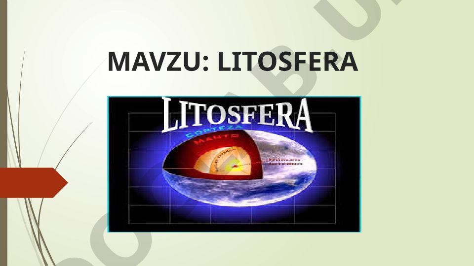Litosfera Umumiy ma’lumot