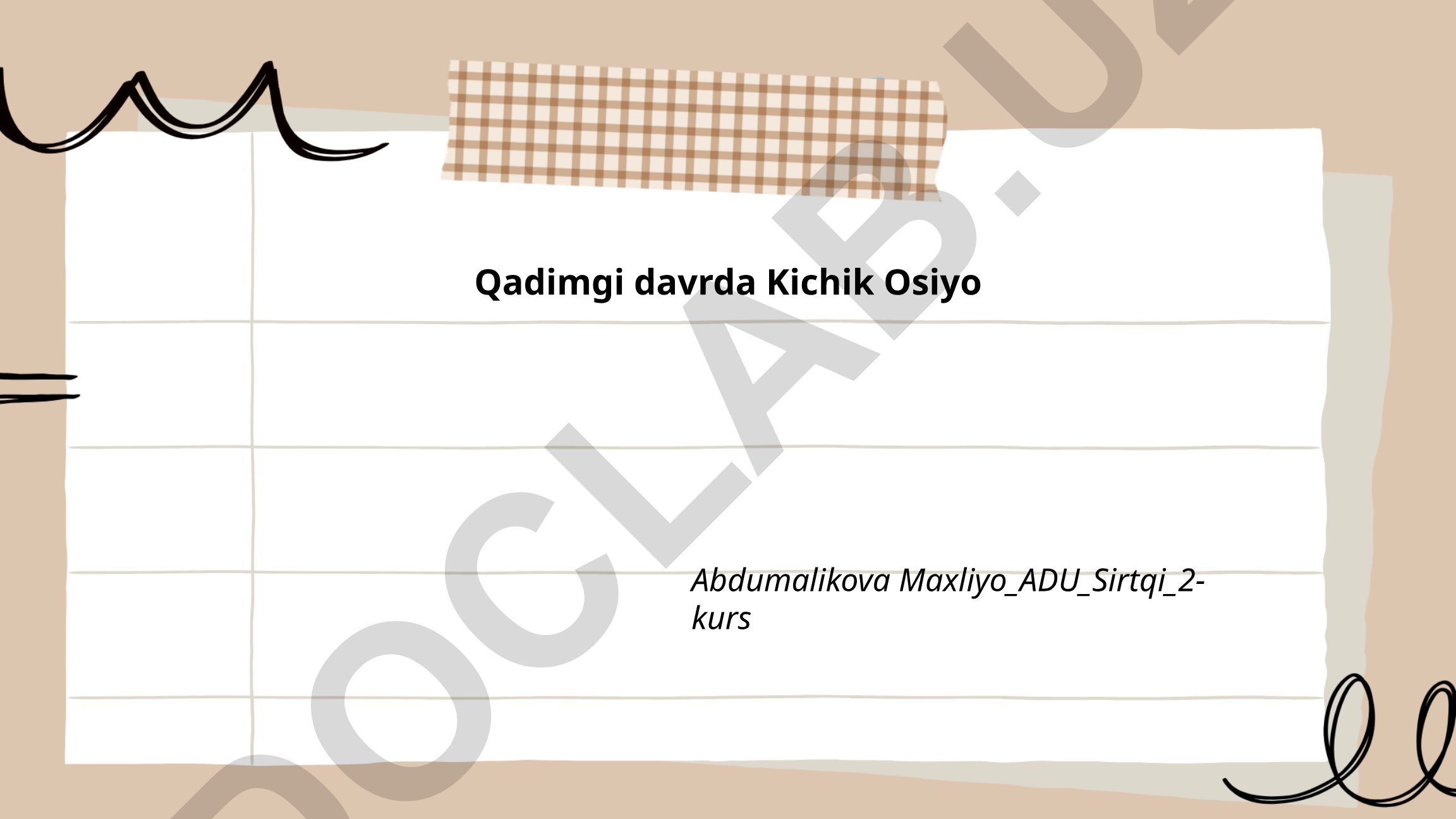 Qadimgi davrda Kichik Osiyo geografiyasi va davlatlari