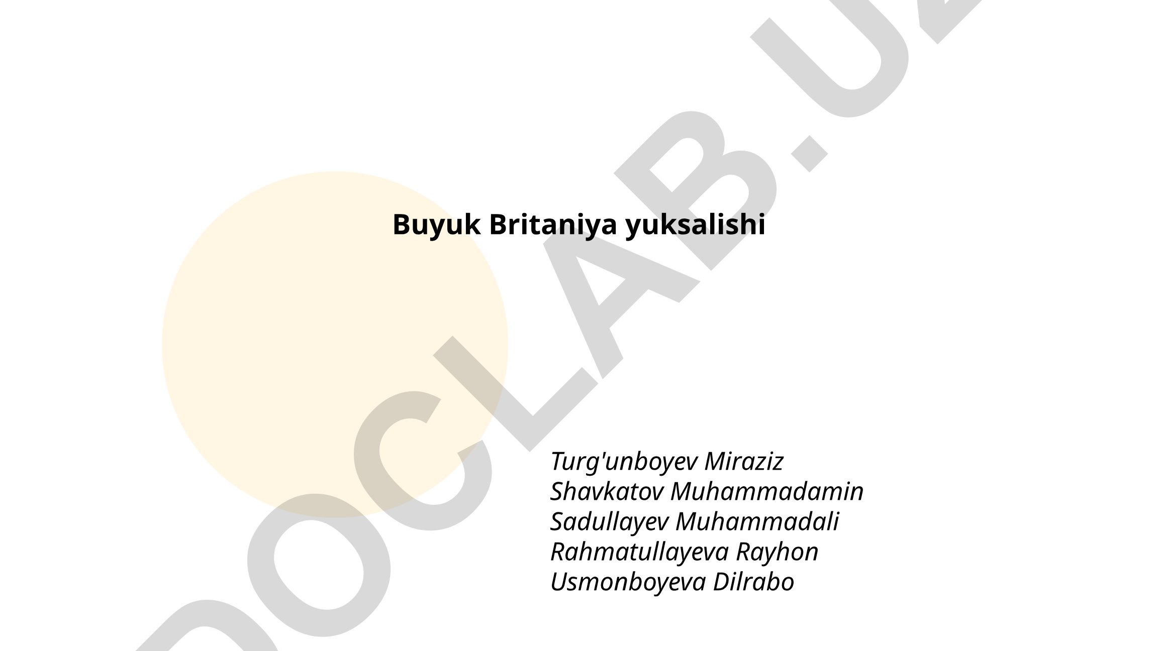 Buyuk Britaniyaning sanoat inqilobi va imperiya yuksalishi