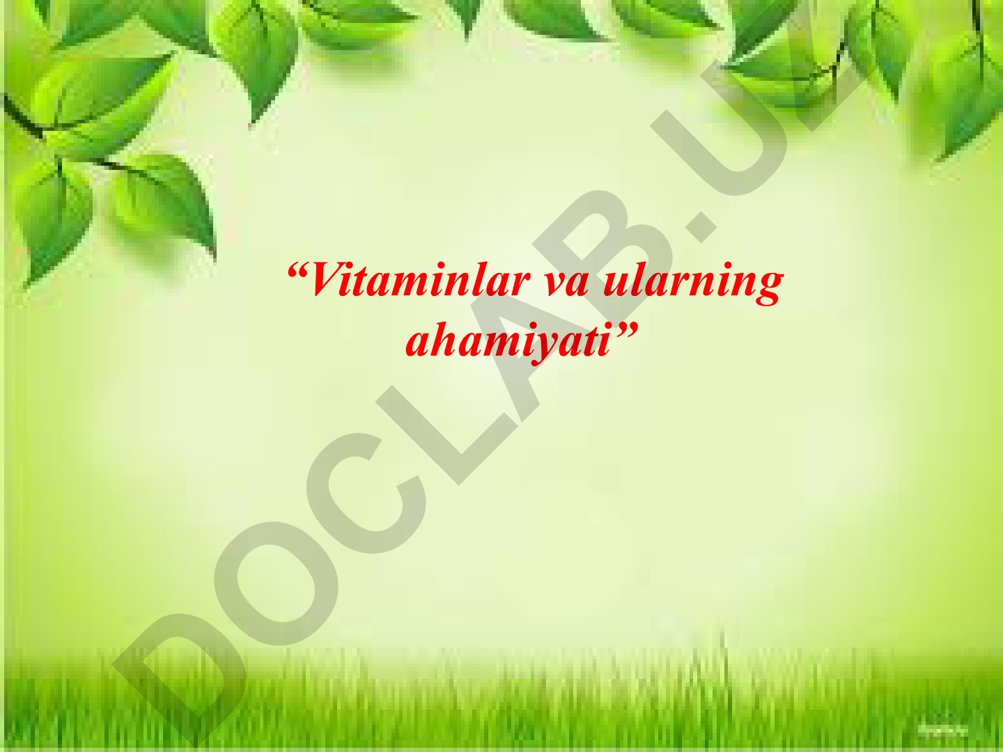 Vitaminlar va ularning ahamiyati