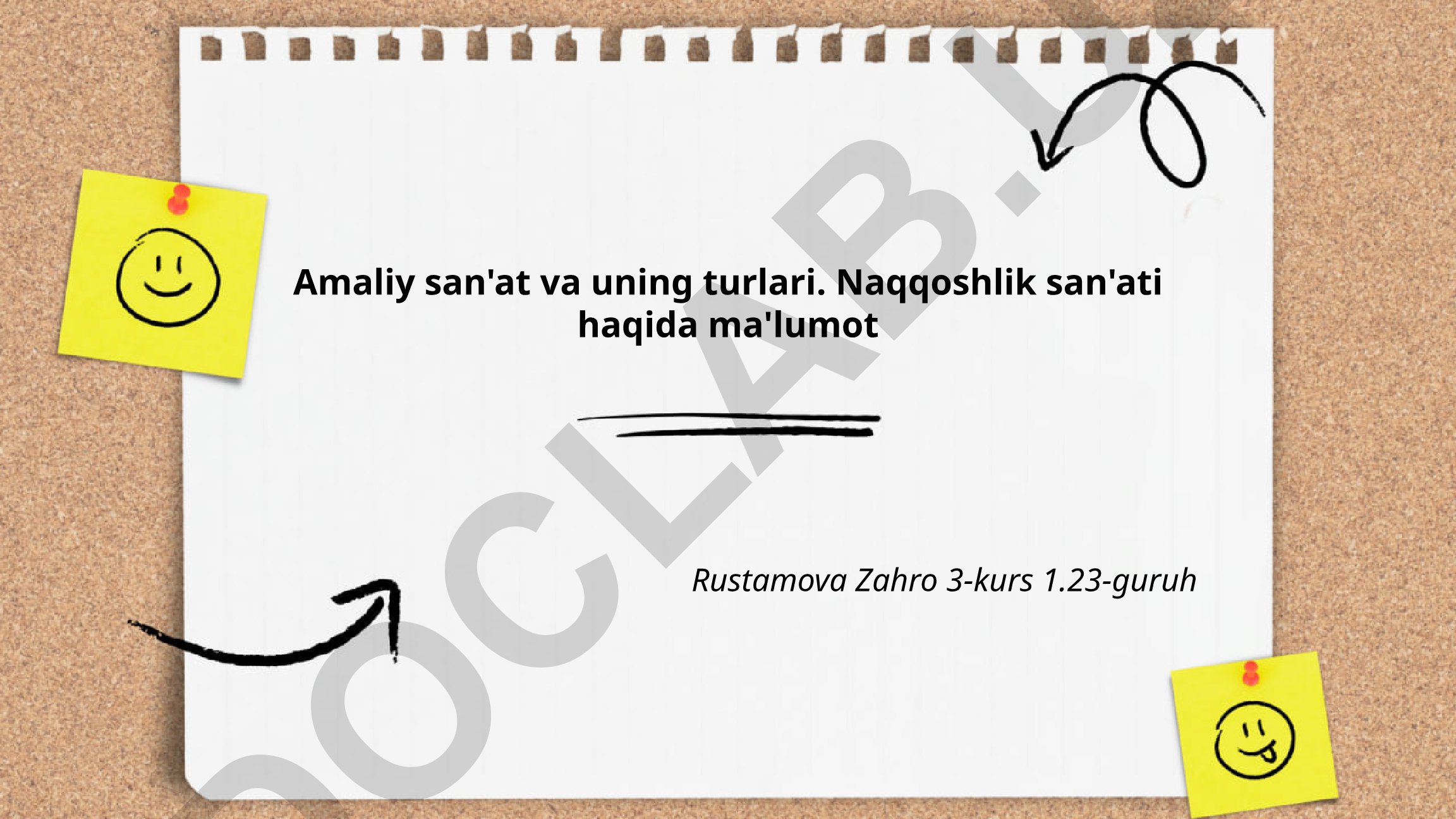 Amaliy san'at va uning turlari. Naqqoshlik san'ati