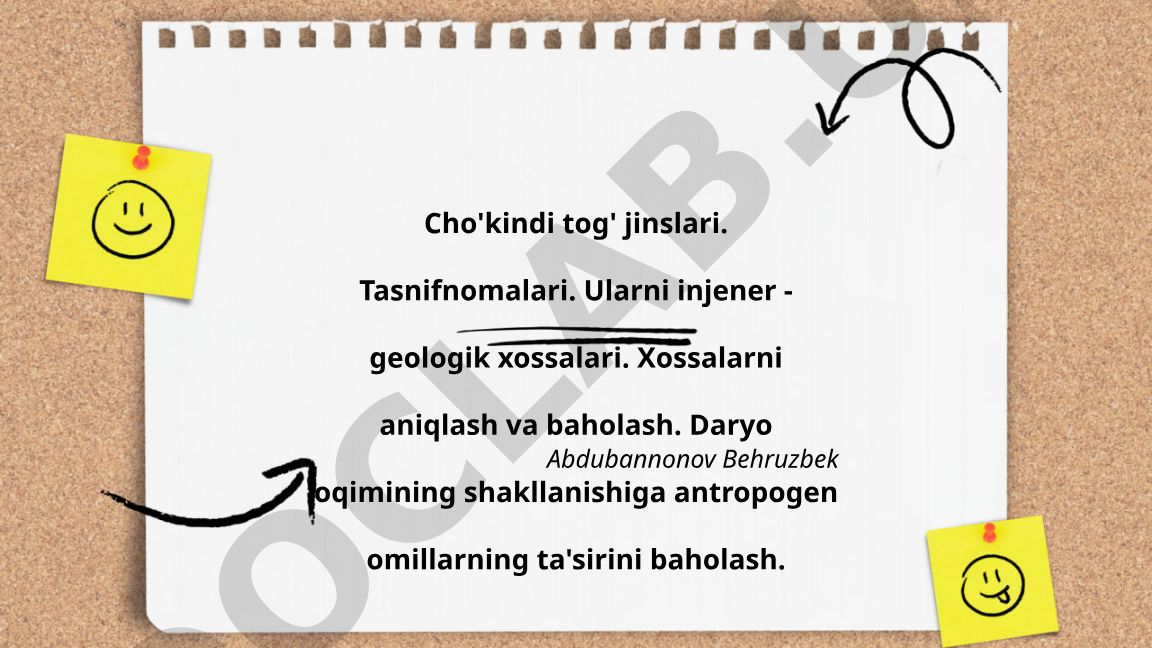 Cho'kindi tog' jinslarining injener-geologik xossalari va tasnifnomalari