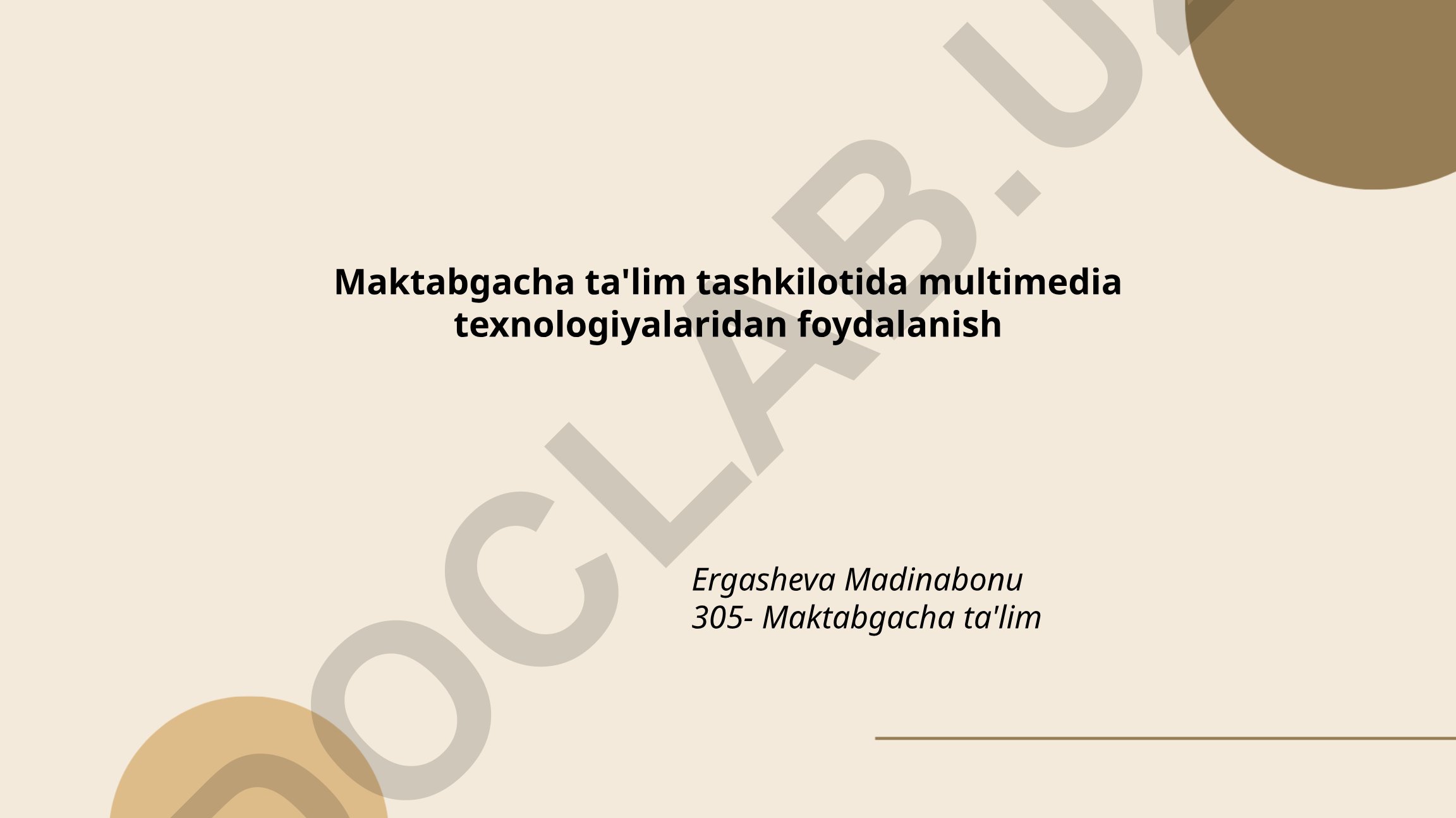 Maktabgacha ta'lim tashkilotida multimedia texnologiyalaridan foydalanish