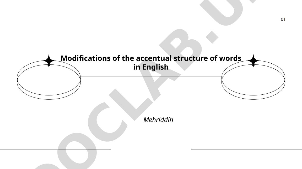 Modifications of the accentual structure of words in English