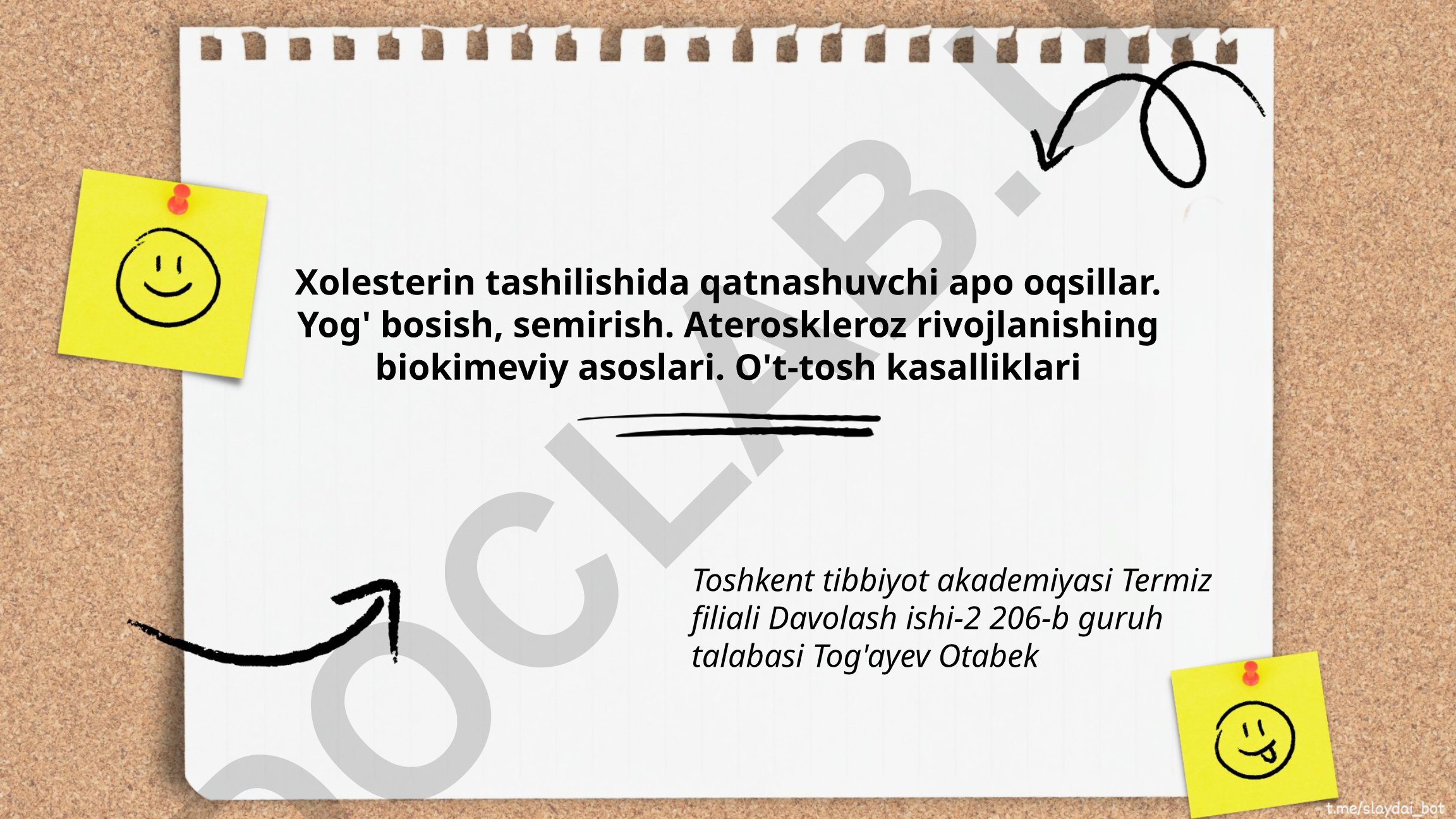 Xolesterin tashilishida qatnashuvchi apo oqsillar va ateroskleroz biokimyosi