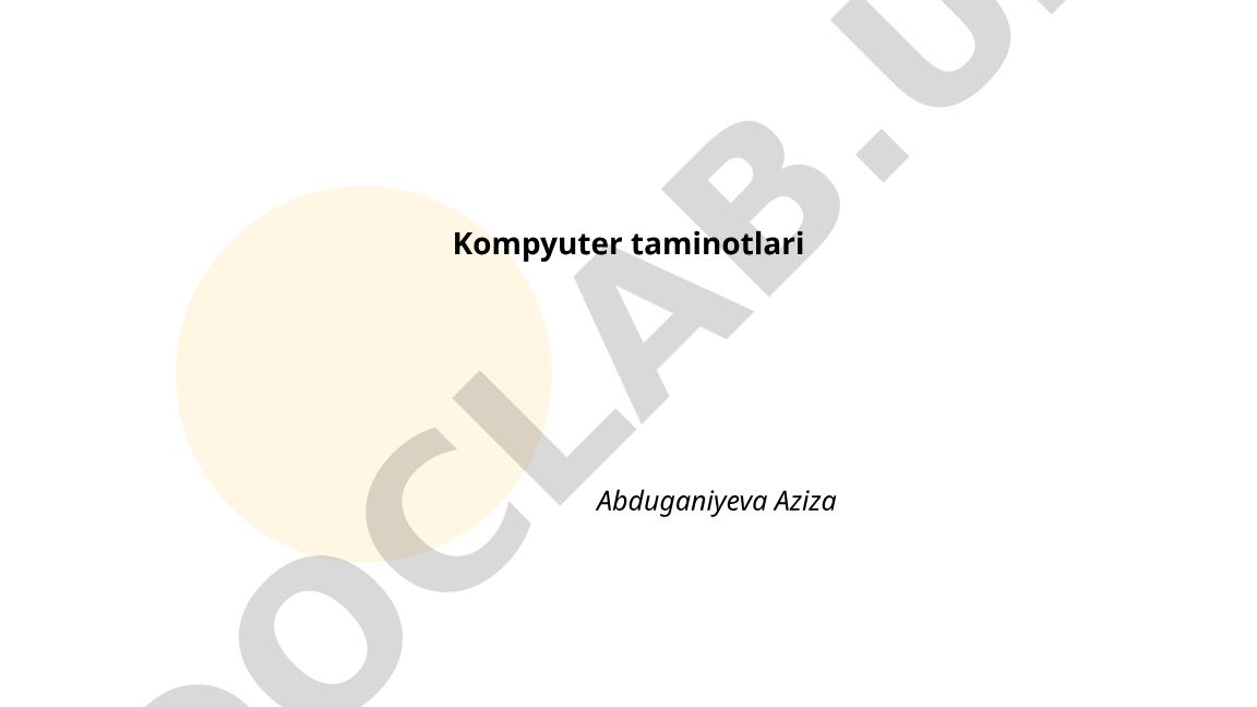 Kompyuter apparat ta'minoti va operatsion tizimlarni o'rnatish