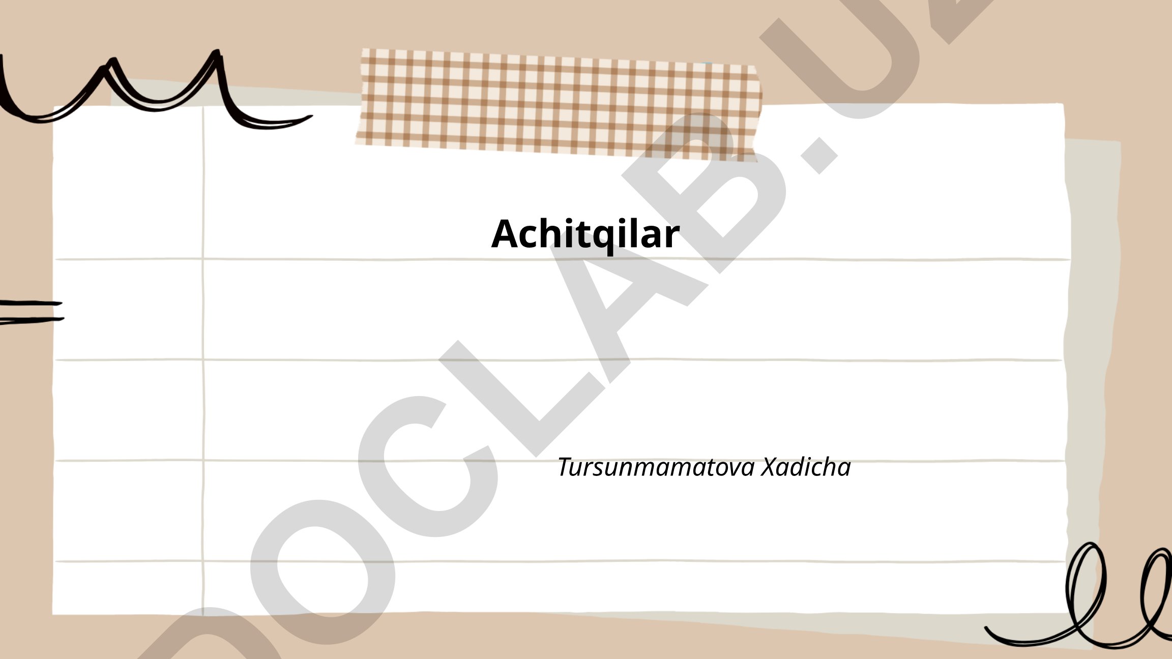 Achitqilarning turlari, klassifikatsiyasi va biologiyasi