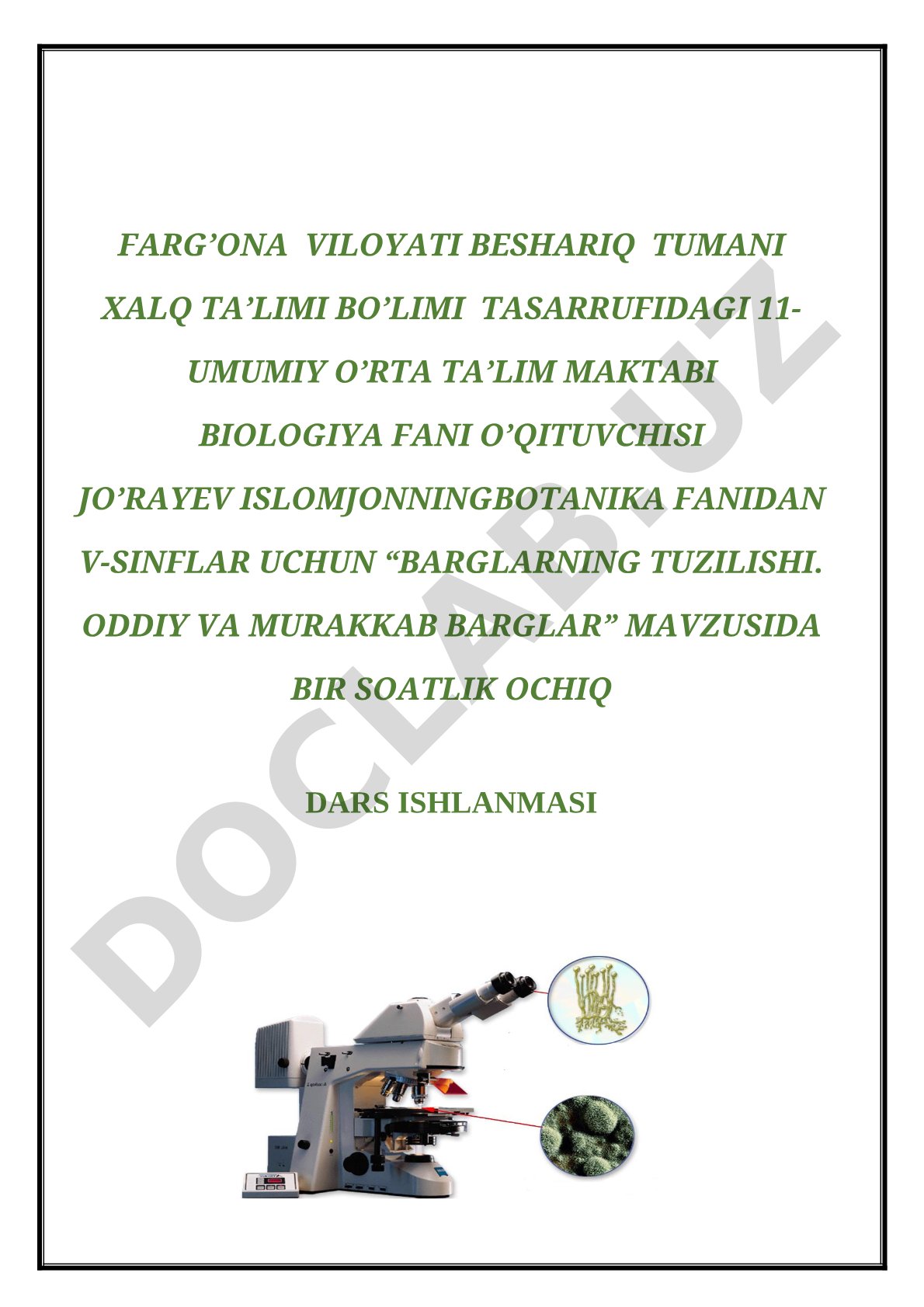 BARGLARNING VAZIFASI, XILMA – XILLIGI, ODDIY VA MURAKKAB BARGLAR