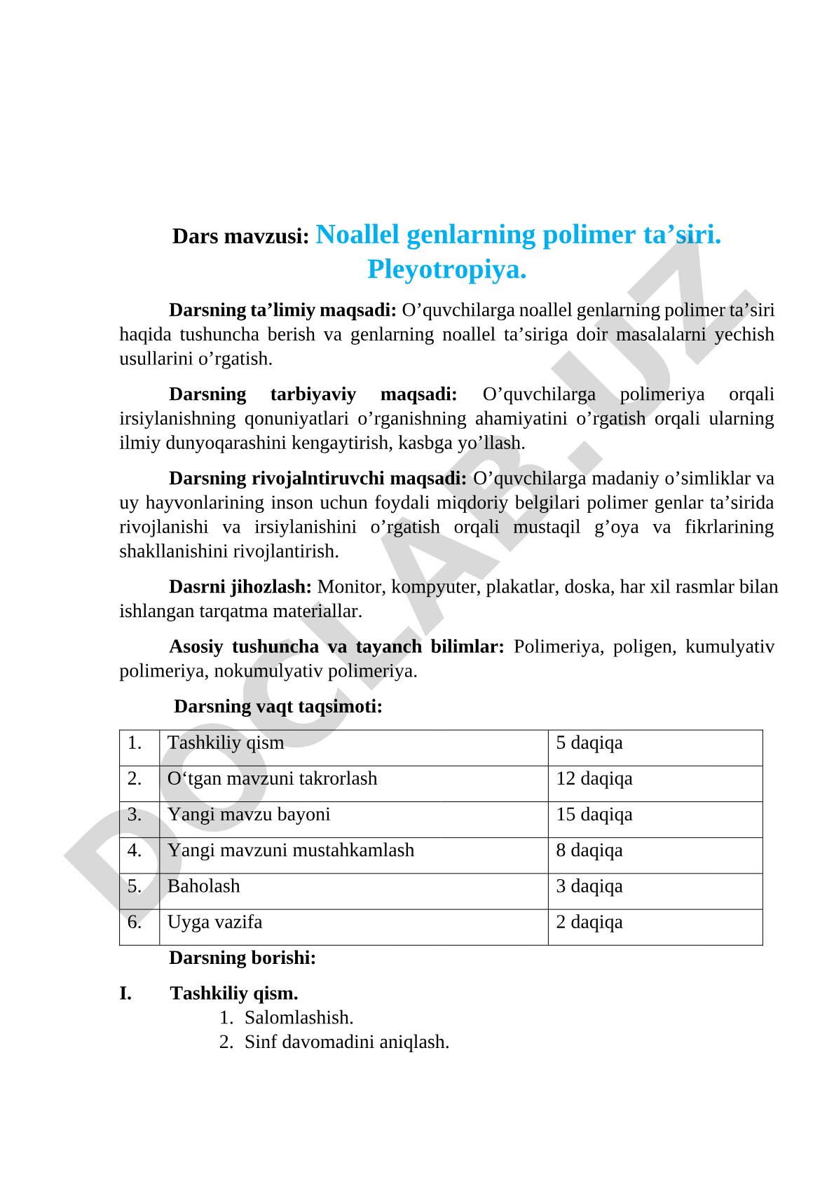 Noallel genlarning polimer ta’siri. Pleyotropiya.
