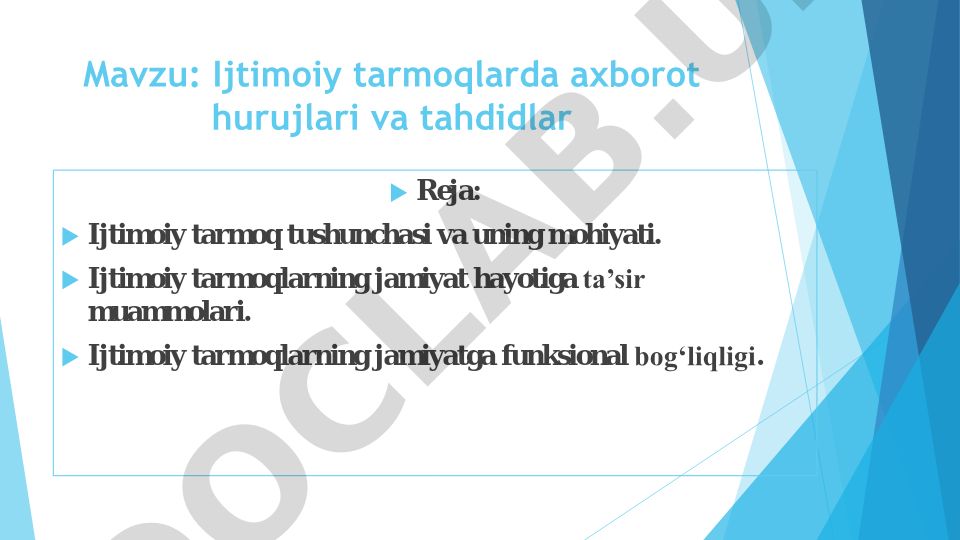 Ijtimoiy tarmoqlarda axborot hurujlari va tahdidlar