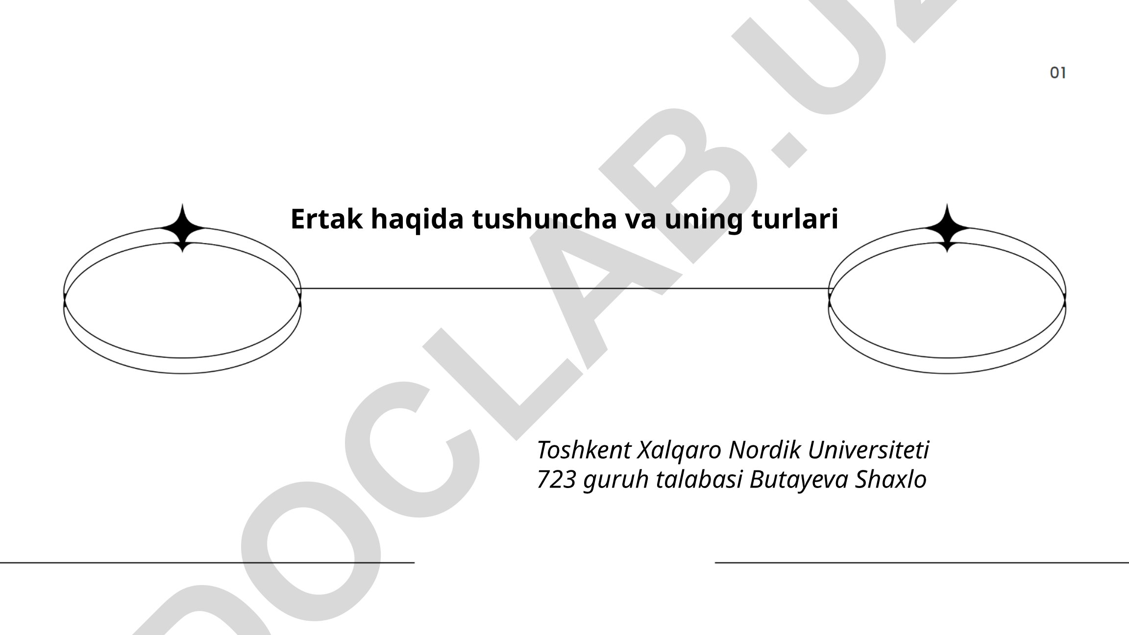 Ertak haqida tushuncha va uning turlari