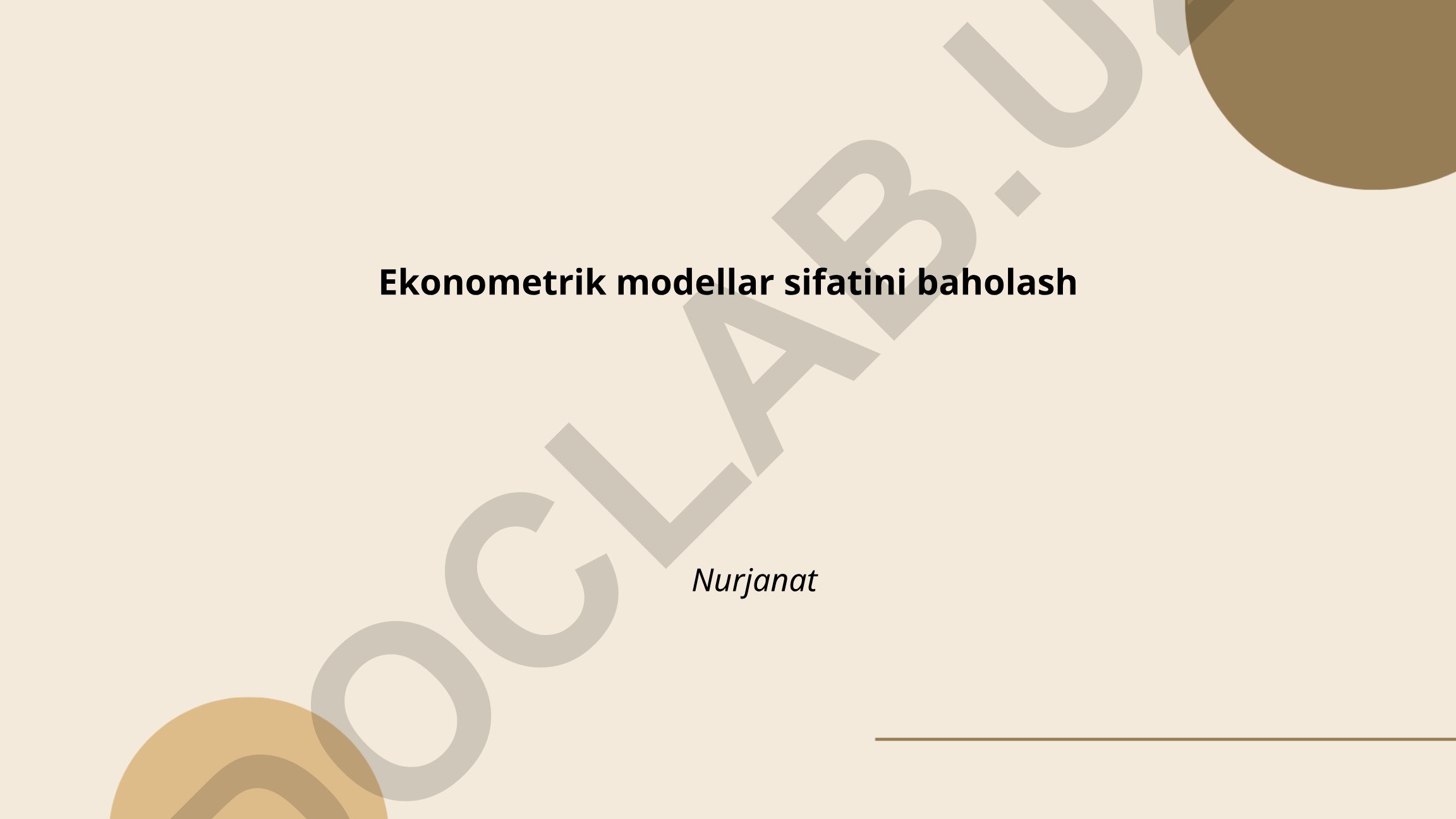 Ekonometrik modellar sifatini baholash