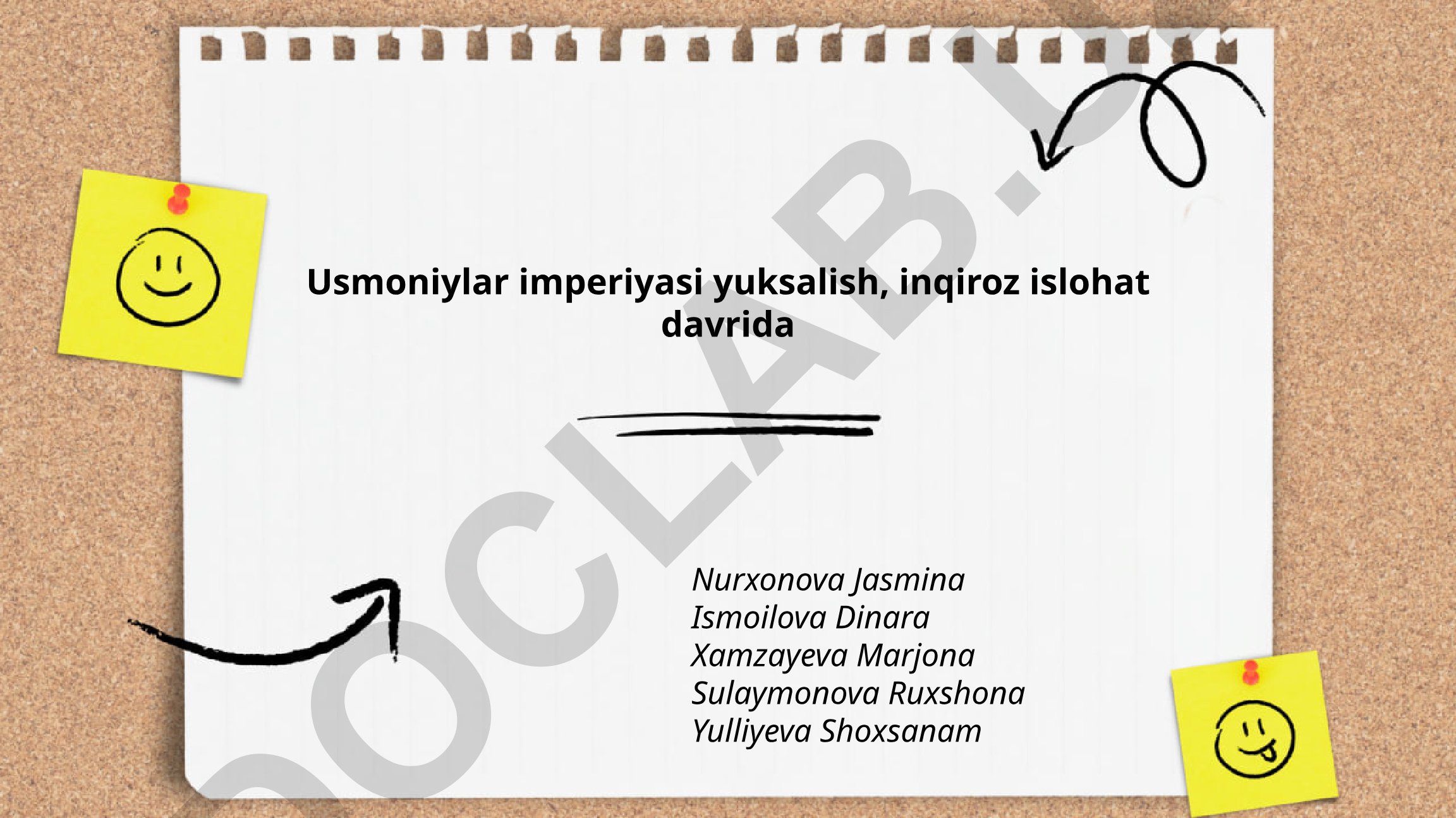 Usmoniylar imperiyasining yuksalish, inqiroz va islohot davrlari