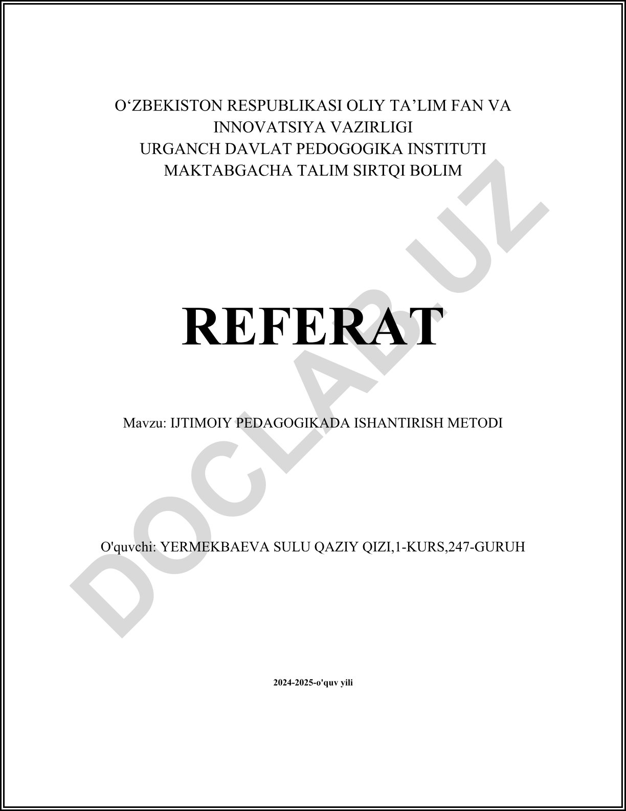 Ijtimoiy pedagogikada ishontirish metodi