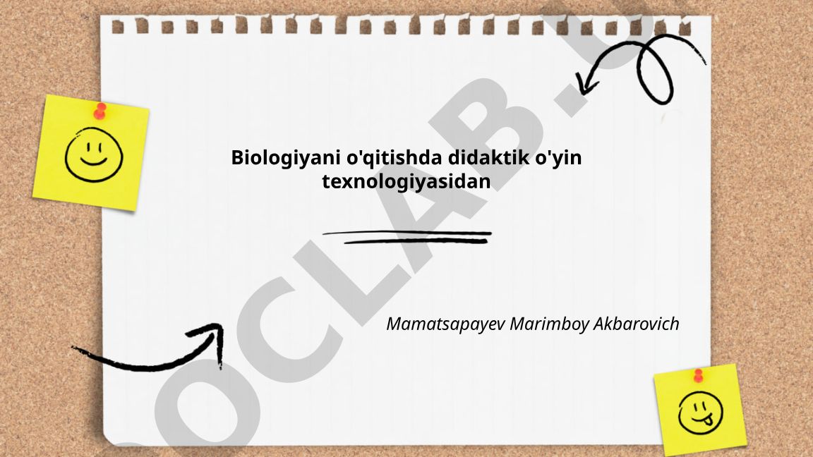 Biologiyani o'qitishda didaktik o'yin texnologiyasidan foydalanish