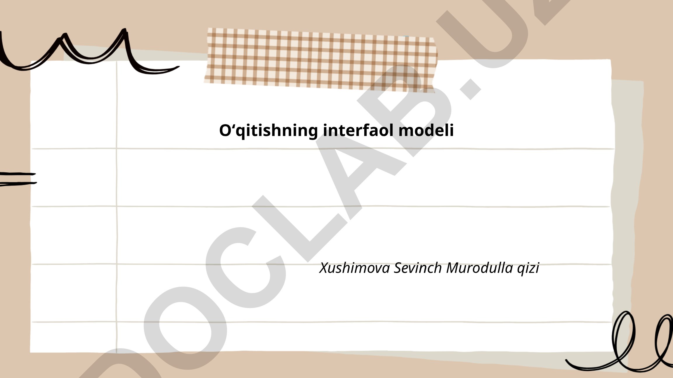 O'qitishning interfaol modeli