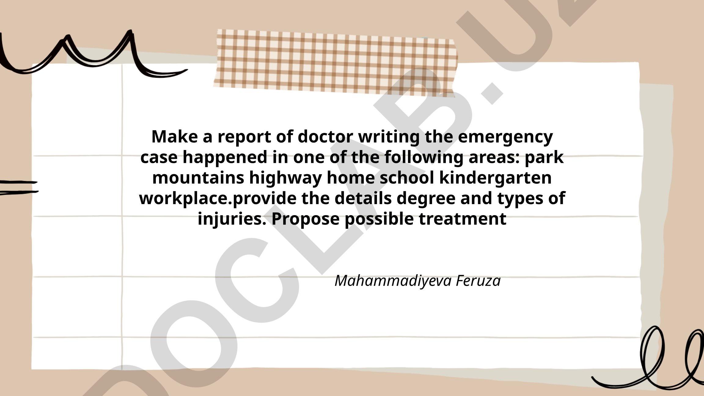 Emergency Case Report: Medical Documentation and Treatment Proposal