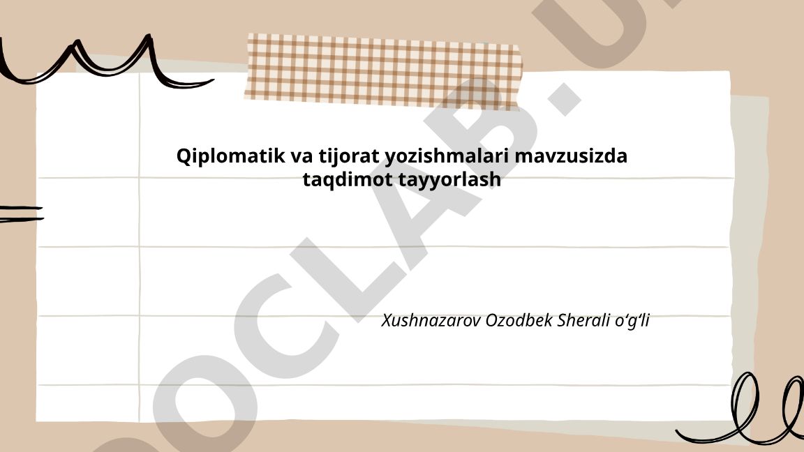 Diplomatik va tijorat yozishmalari