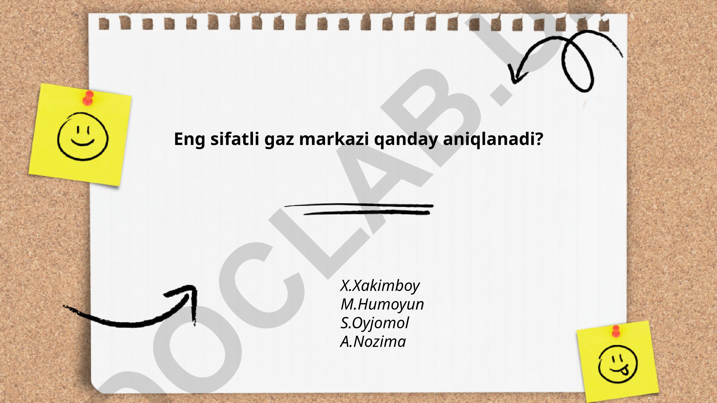 Eng sifatli gaz markazini aniqlash usullari