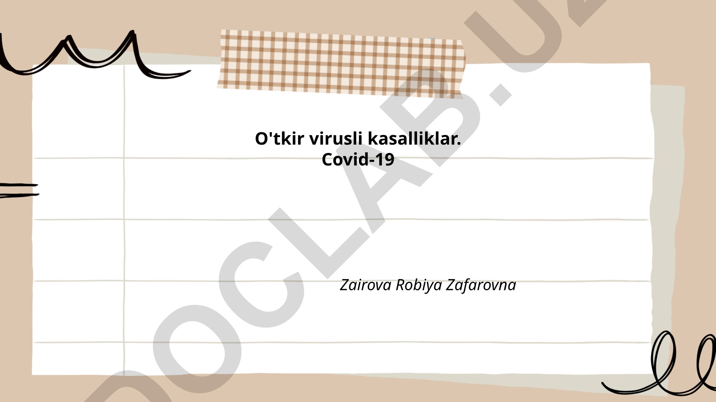O'tkir virusli kasalliklar va COVID-19