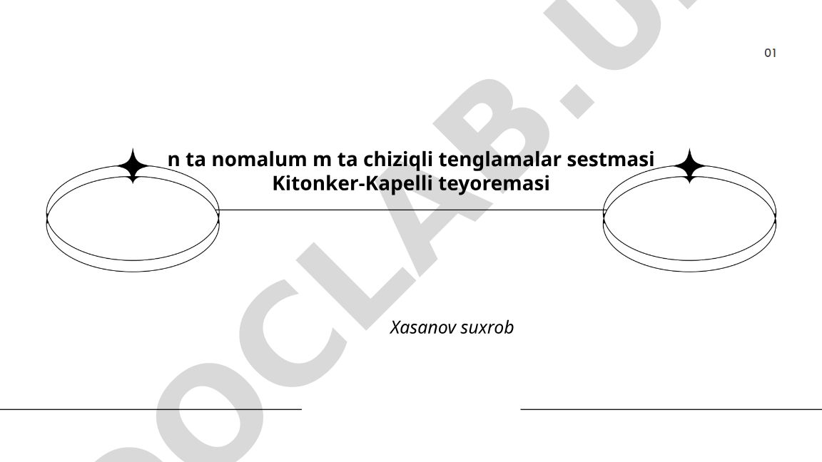 Chiziqli tenglamalar sistemasi va Kitonker-Kapelli teoremasi