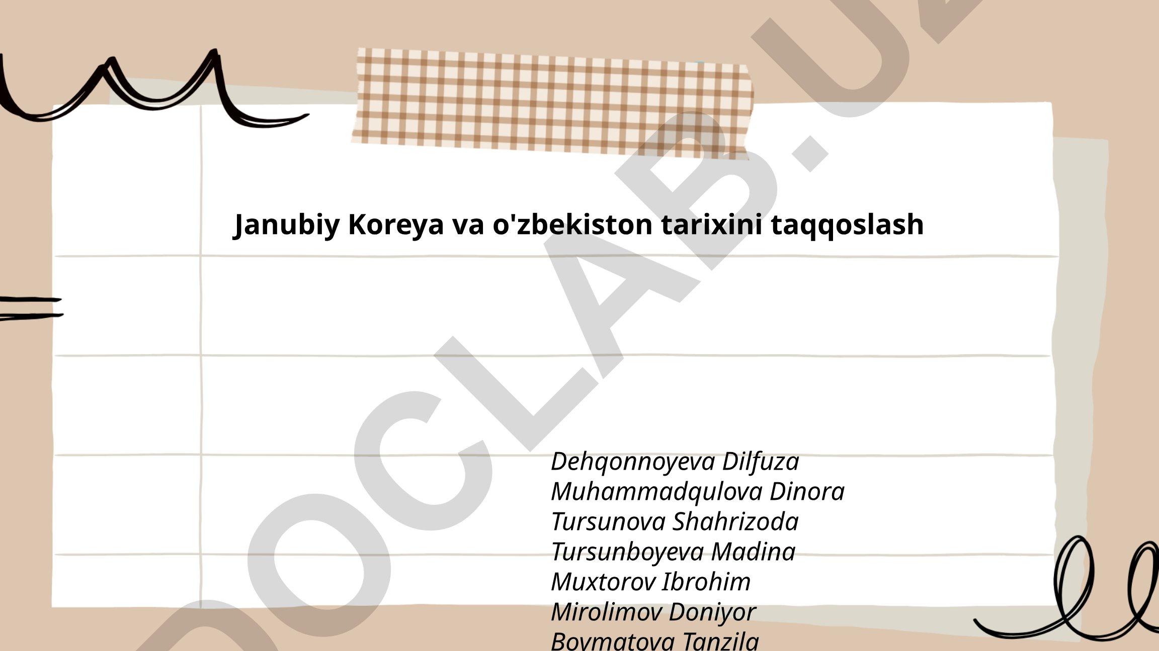 Janubiy Koreya va O'zbekiston tarixini taqqoslash