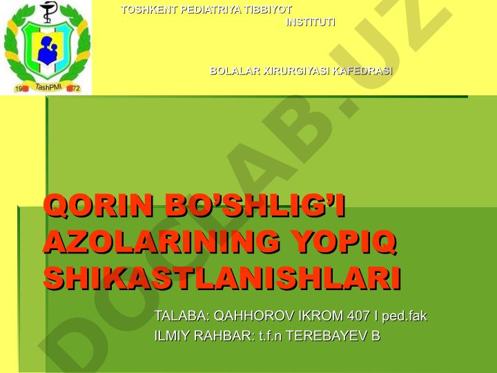 Qorin bo'shlig'i a'zolarining yopiq shikastlanishlari