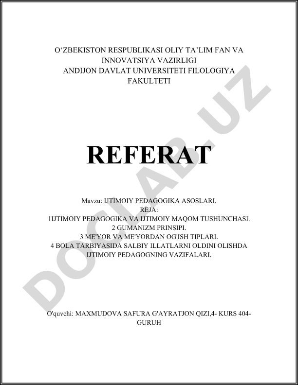 Ijtimoiy pedagogika asoslari