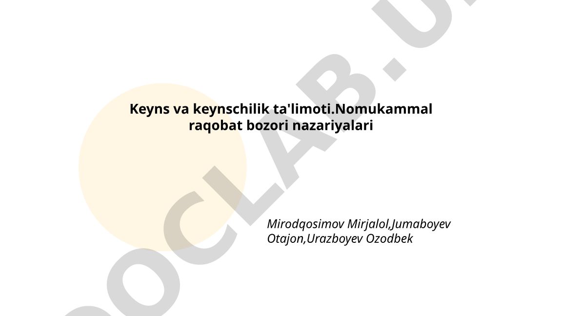 Keyns va keynschilik ta'limoti: Nomukammal raqobat bozori nazariyalari