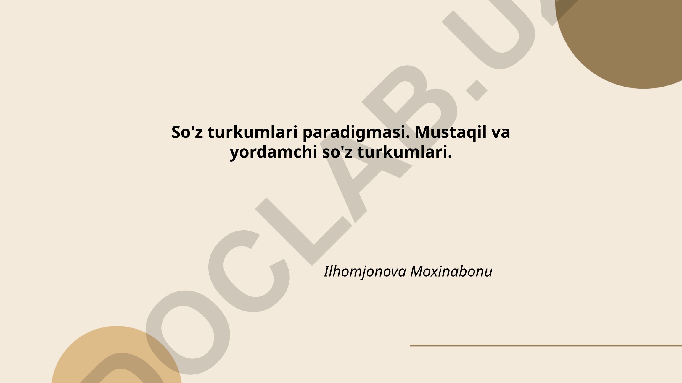 So'z turkumlari paradigmasi: Mustaqil va yordamchi so'z turkumlari